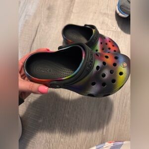 Kids tie dye crocs